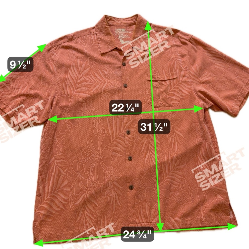 Jamaica Jaxx 100% Silk Men's‎ Rust Orange Button Down Shirt like new! Sz XL - Picture 3 of 10